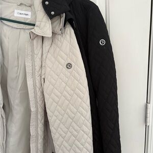 Calvin Klein Black and Cream Puffer Jacket